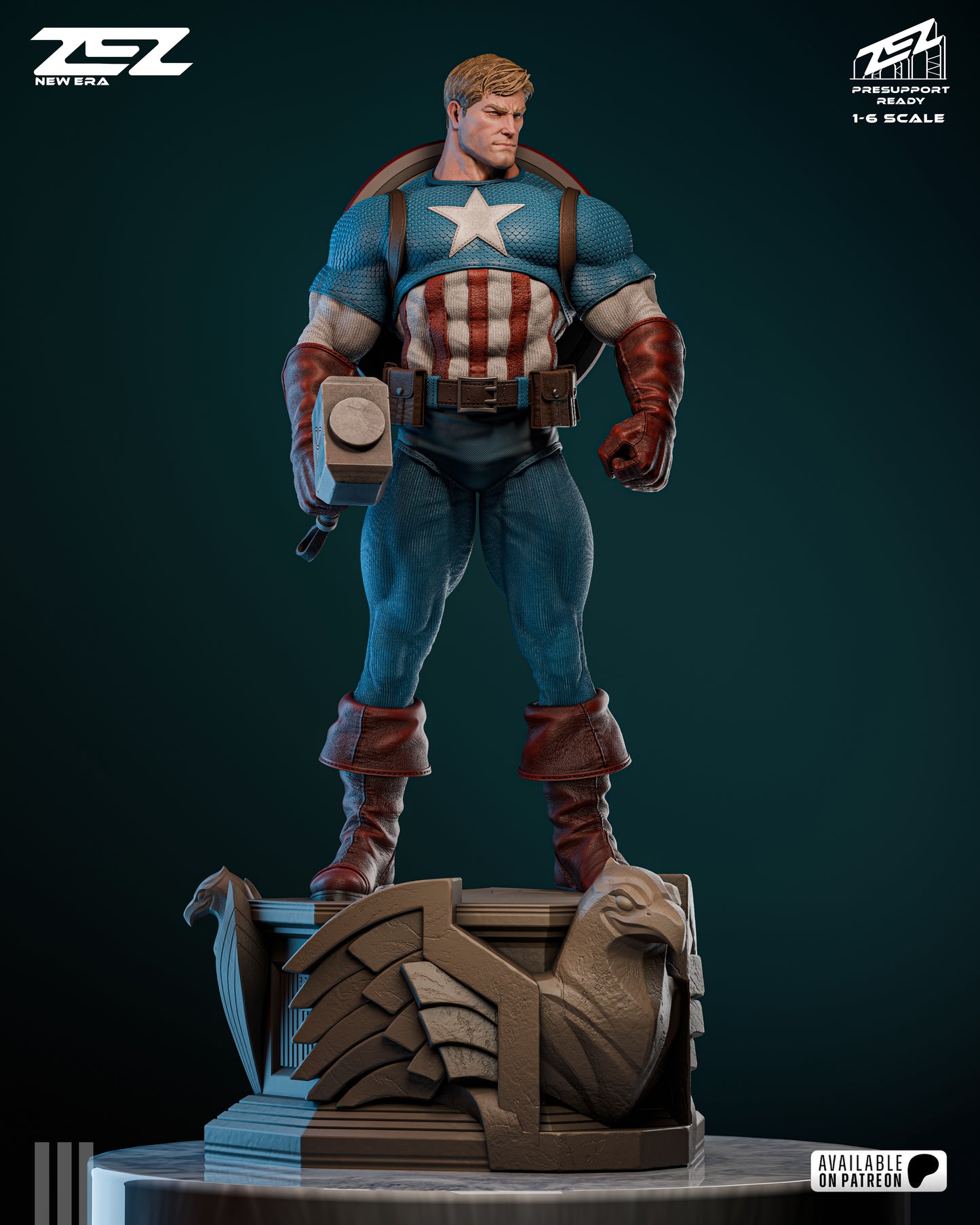 Captain America superhero resin collectible unpainted
