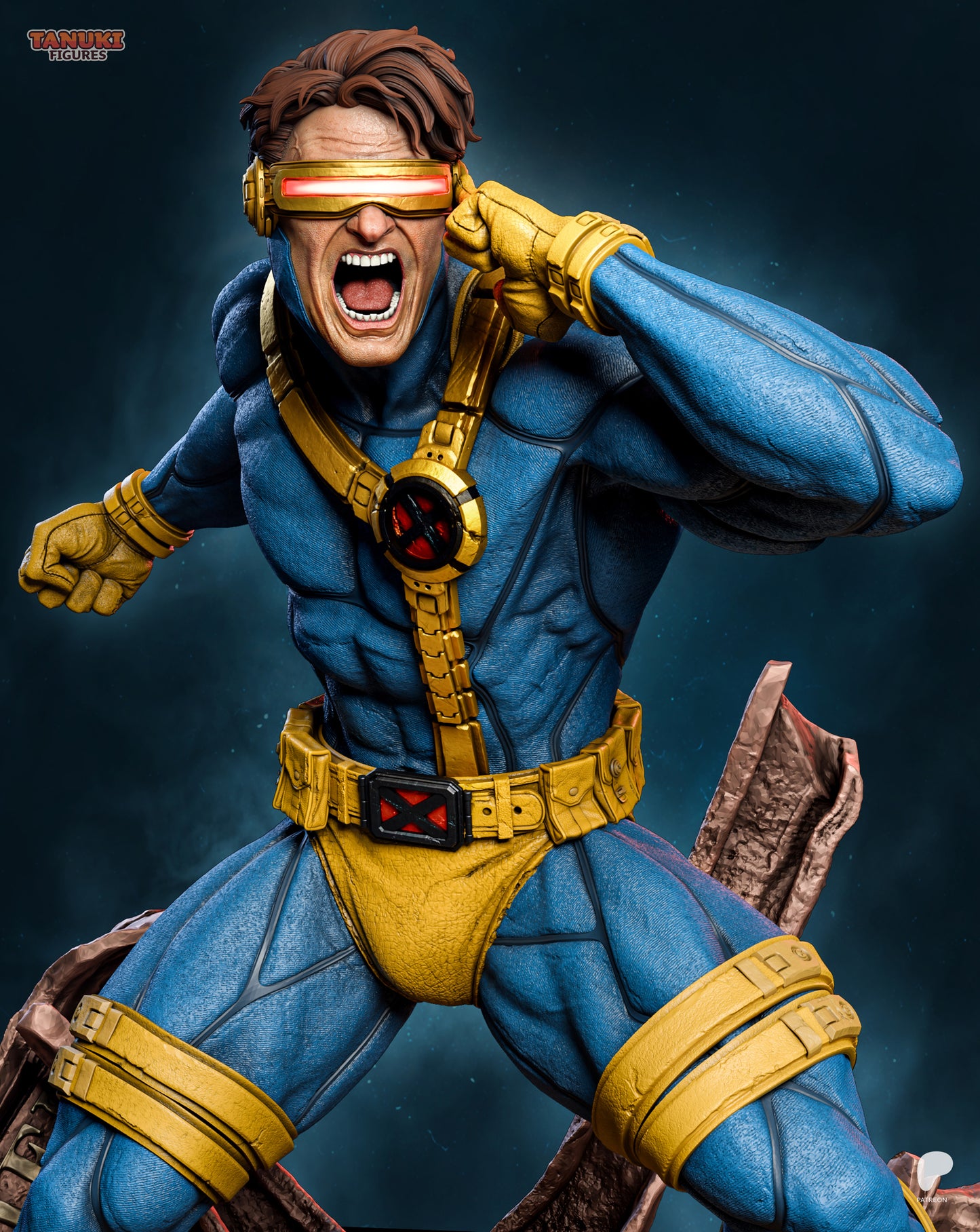 Cyclops X-Men inspired 3D printed resin statue