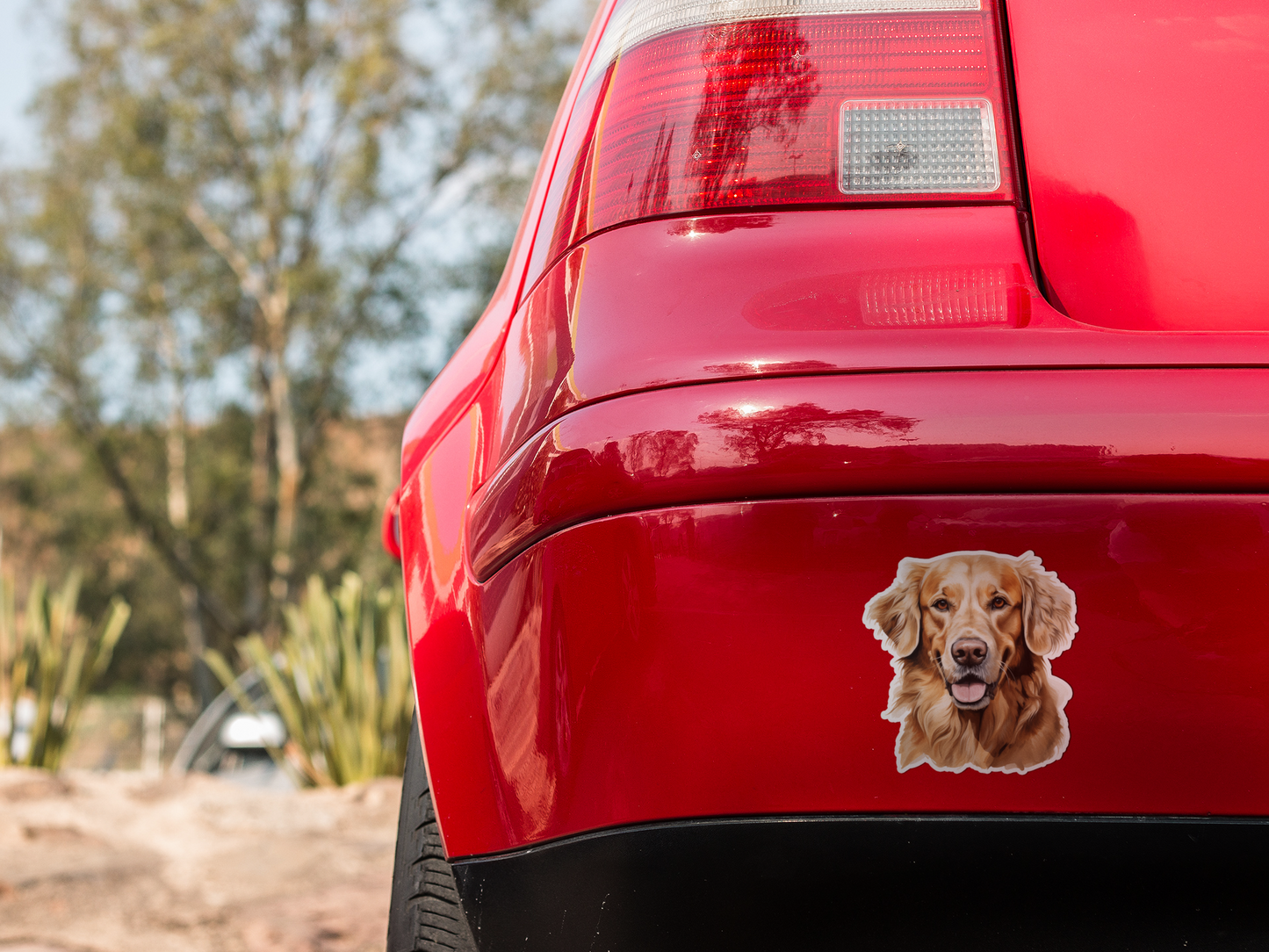 Golden retriever dog vinyl sticker illustration