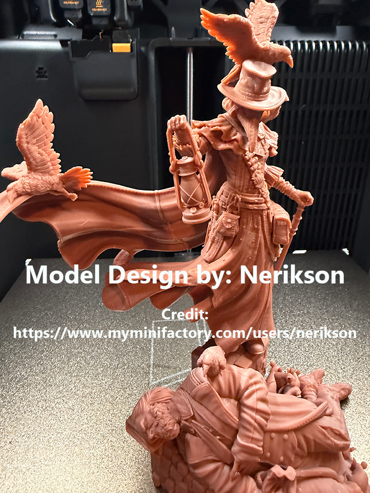 Plague Doctor Lantern Bearer dark fantasy 3D printed resin statue