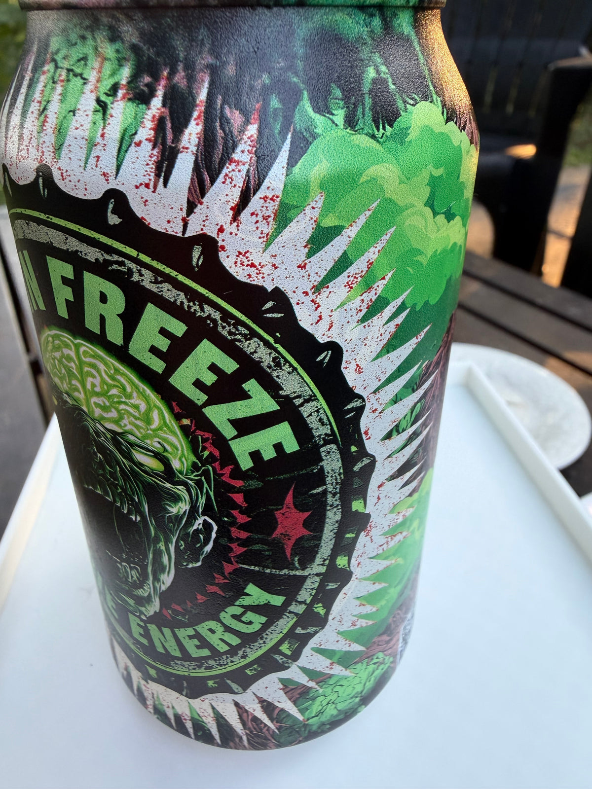 Brain Freeze Zombie Energy — Apocalypse Collectible Can | Lasered Moon