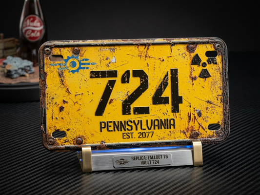 Custom apocalyptic license plate 12x6 personalized with area code and state