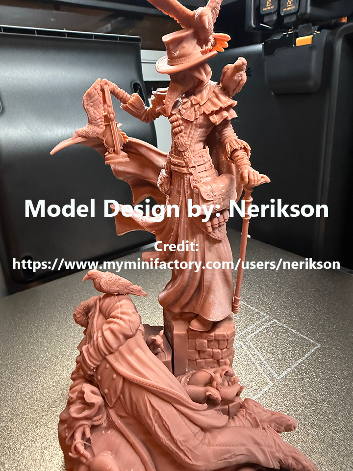 Plague Doctor Lantern Bearer dark fantasy 3D printed resin statue