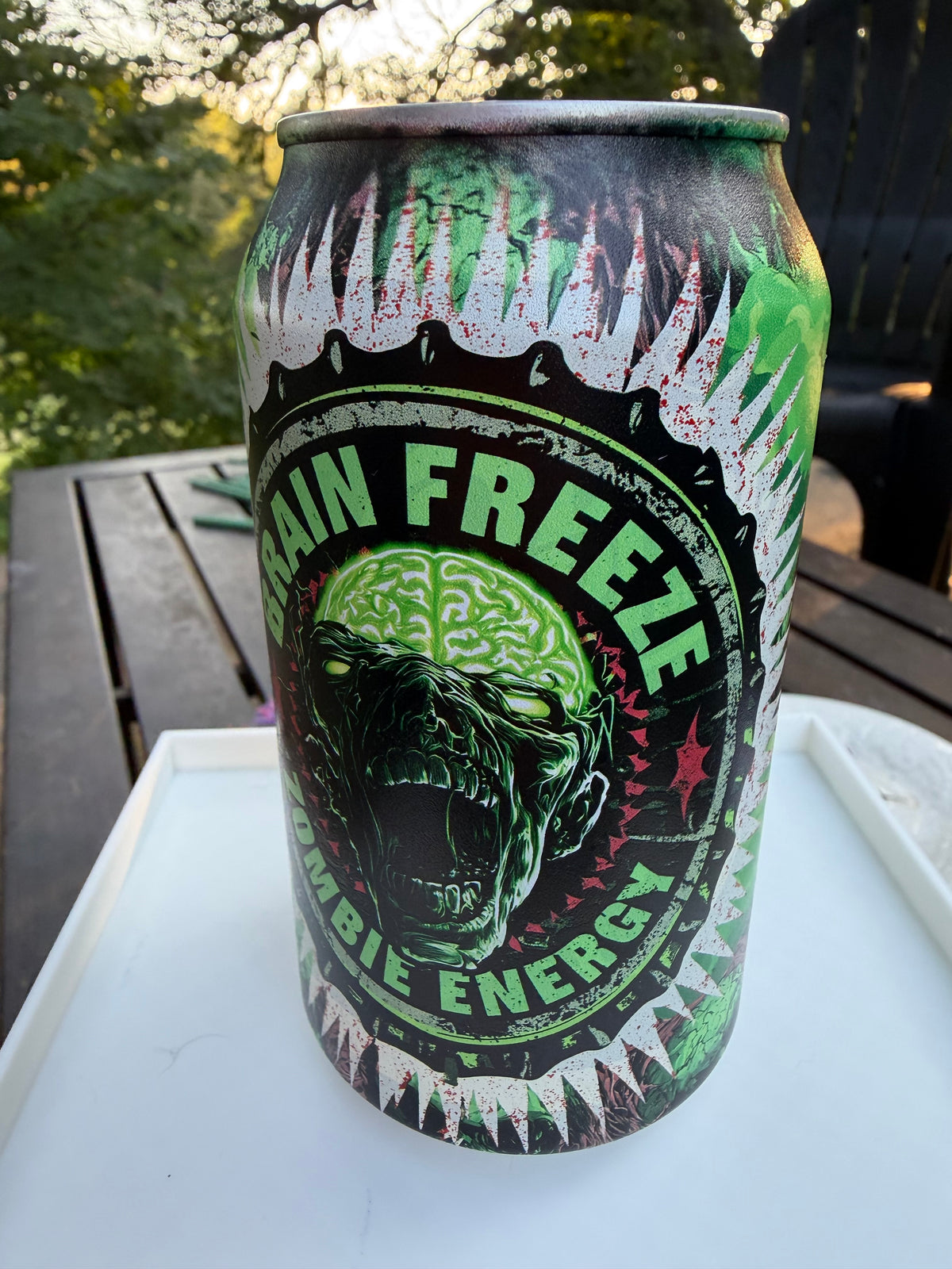Brain Freeze Zombie Energy — Apocalypse Collectible Can | Lasered Moon
