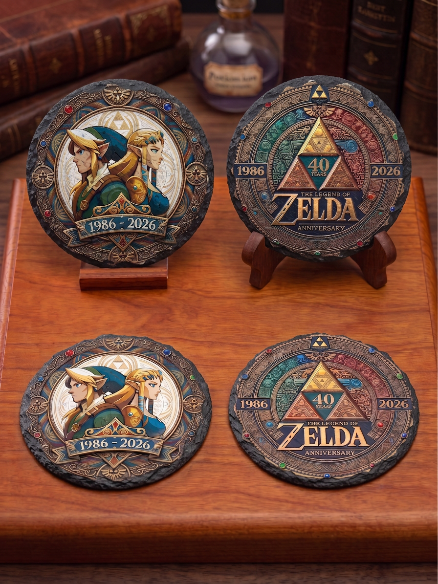 Adventurer's Legacy Slate Coaster Set — 40 Years of Legend