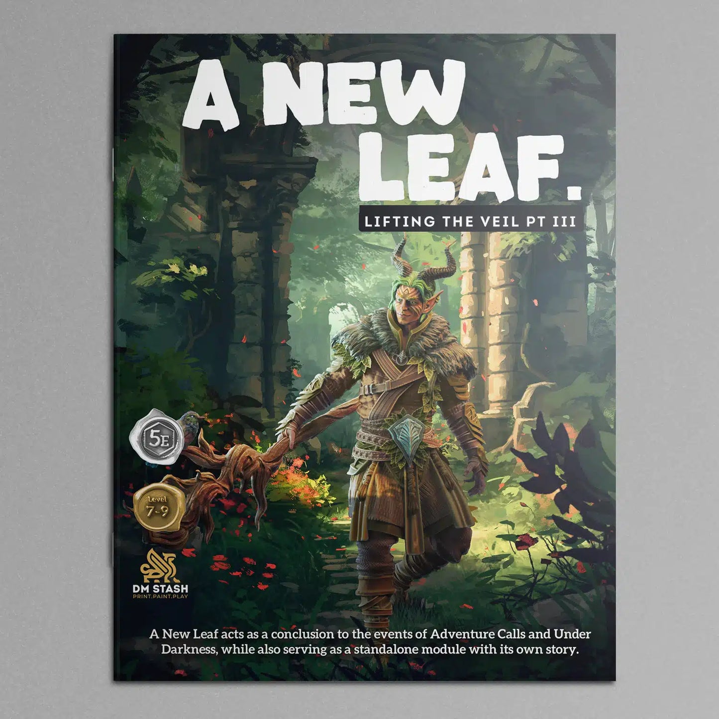 Book cover of 'A New Leaf' with a fantasy character in a forest setting