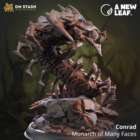 Detailed dragon sculpture on a dark background with 'DM Stash' and 'A New Leaf' branding.