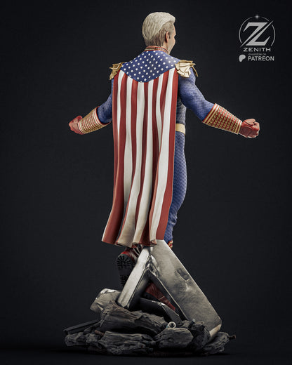 Statue with American flag design on a dark background, featuring the 'Zenith Patreon' logo.