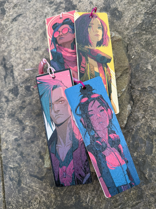 Cyberpunk Wood Bookmark Set – Bundle of 4 (Set B)
