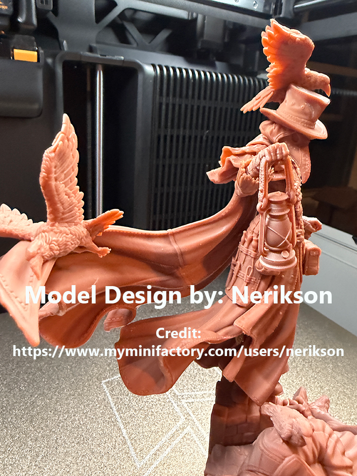 Plague Doctor Lantern Bearer dark fantasy 3D printed resin statue