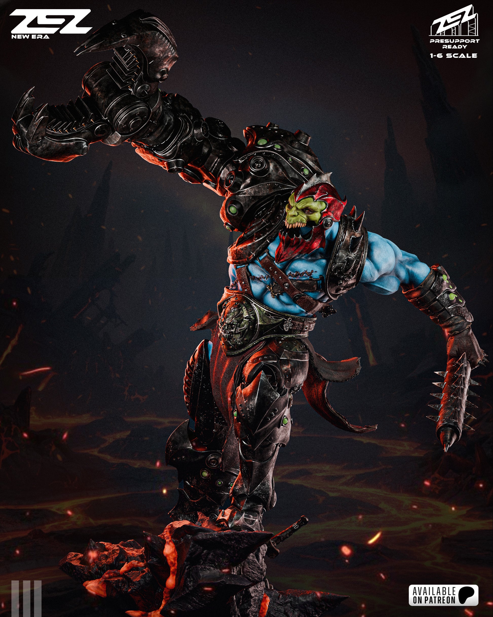 Trap Jaw Masters of the Universe 3D printed resin statue