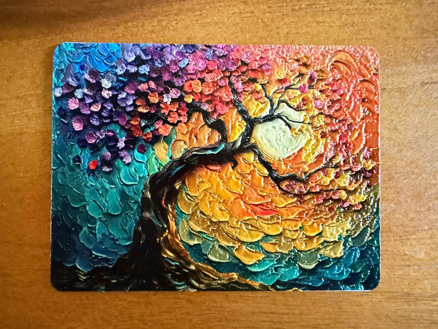 Tree of Life Fridge Magnet | Textured Impasto Art | Lasered Moon