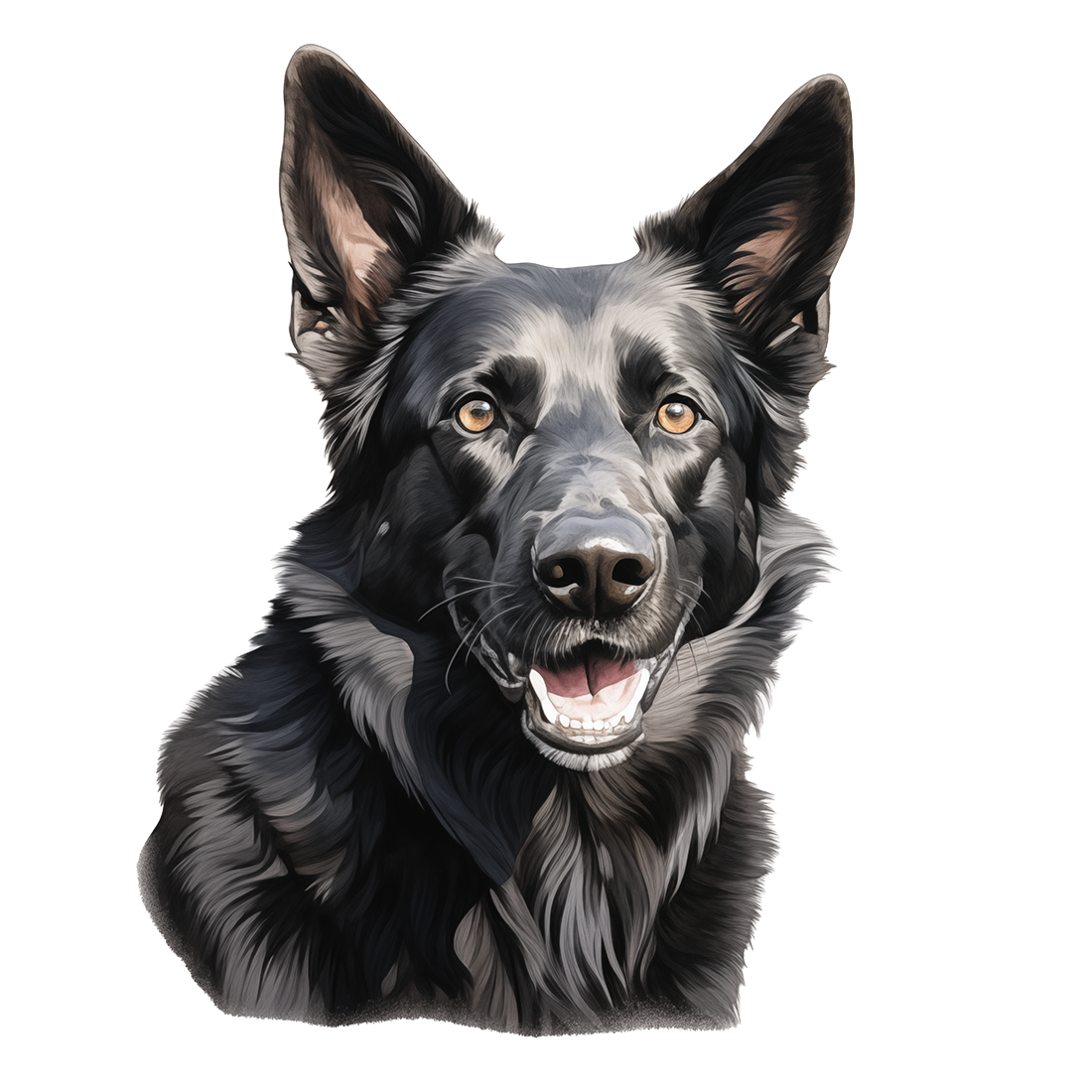 Black German Shepherd dog vinyl die cut sticker