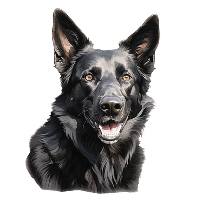 Black German Shepherd dog vinyl die cut sticker