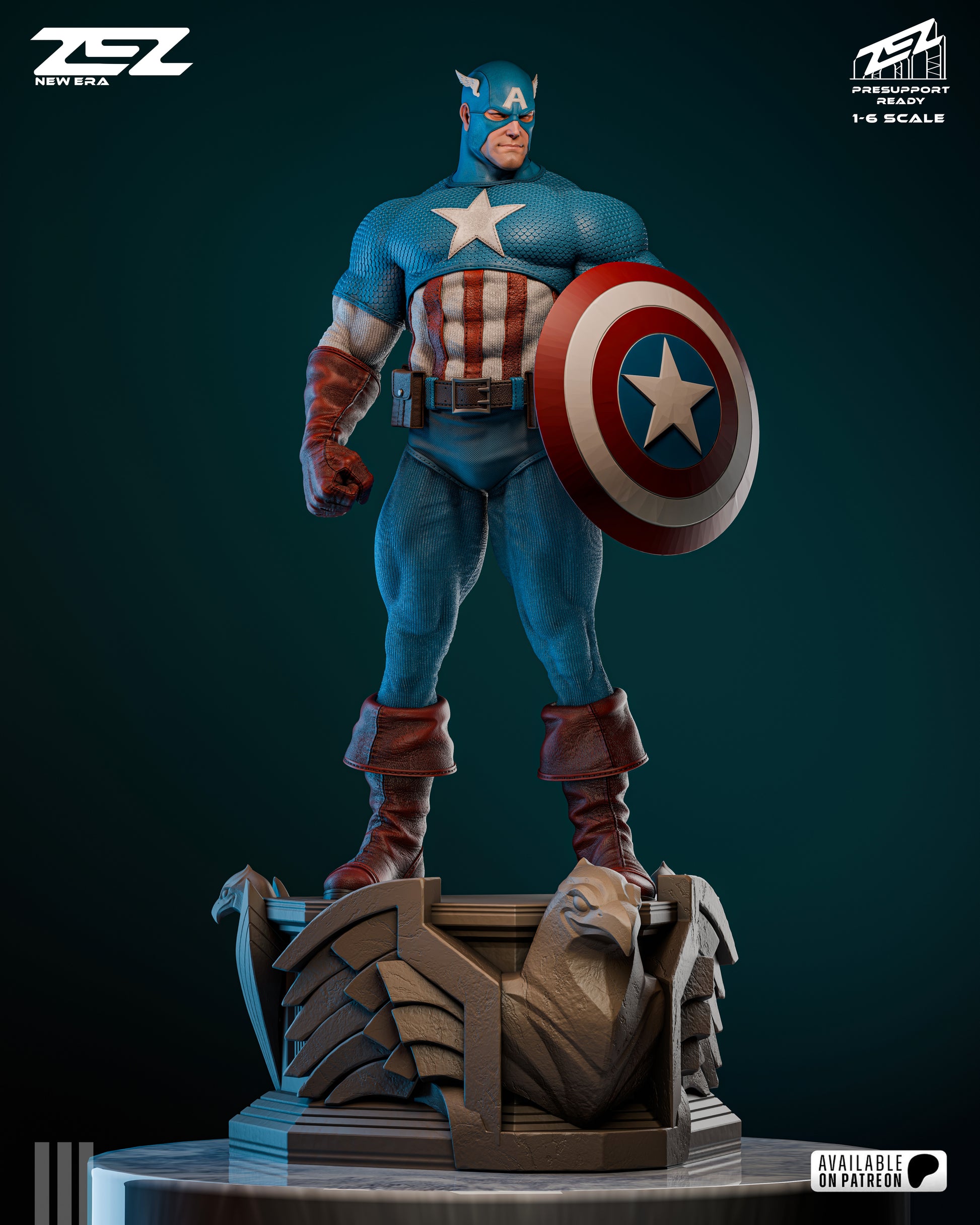 Captain America superhero resin collectible unpainted