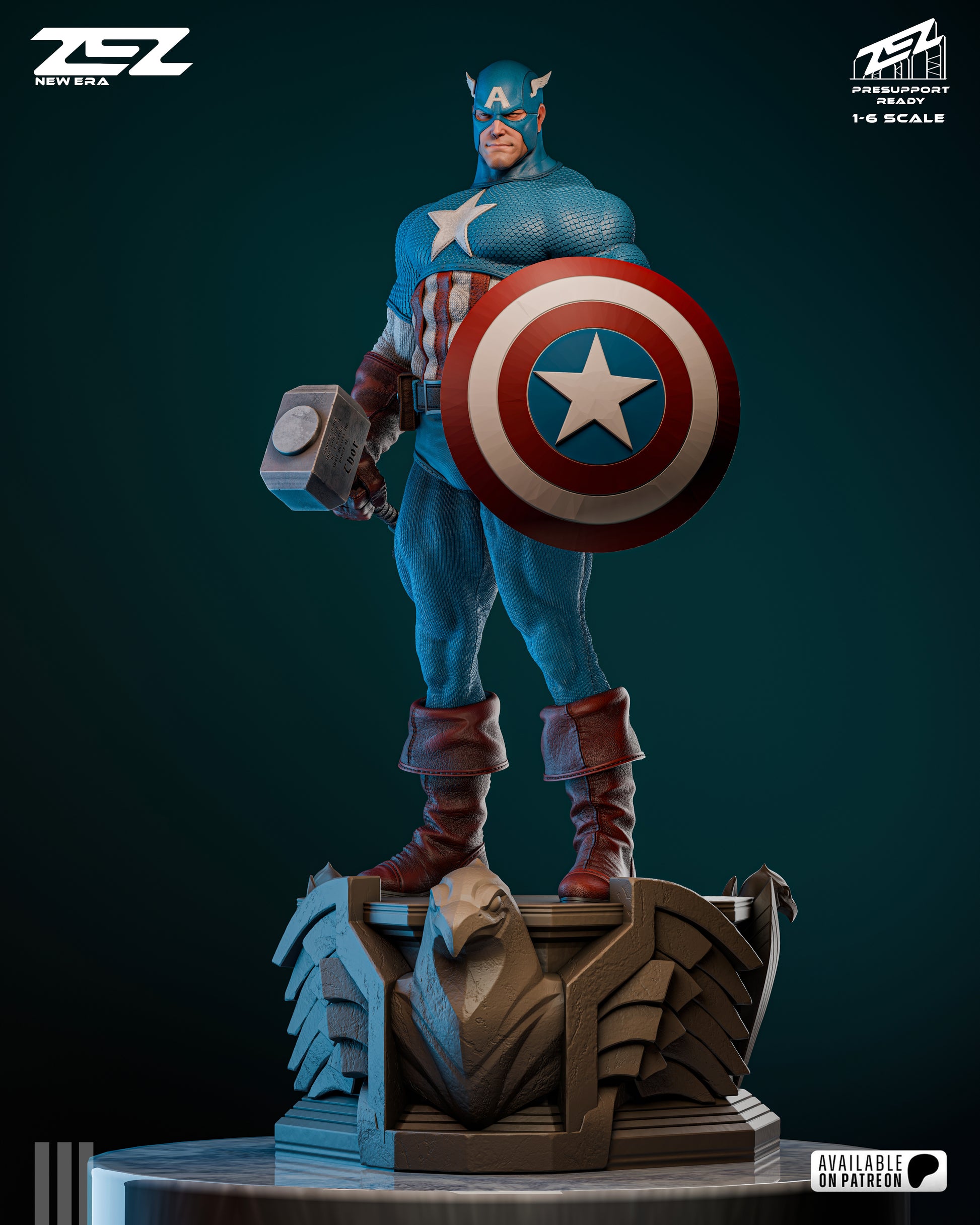 Captain America superhero resin collectible unpainted