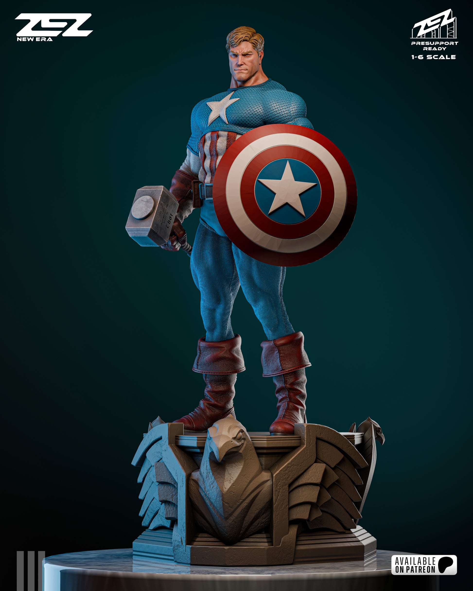 Captain America superhero resin collectible unpainted