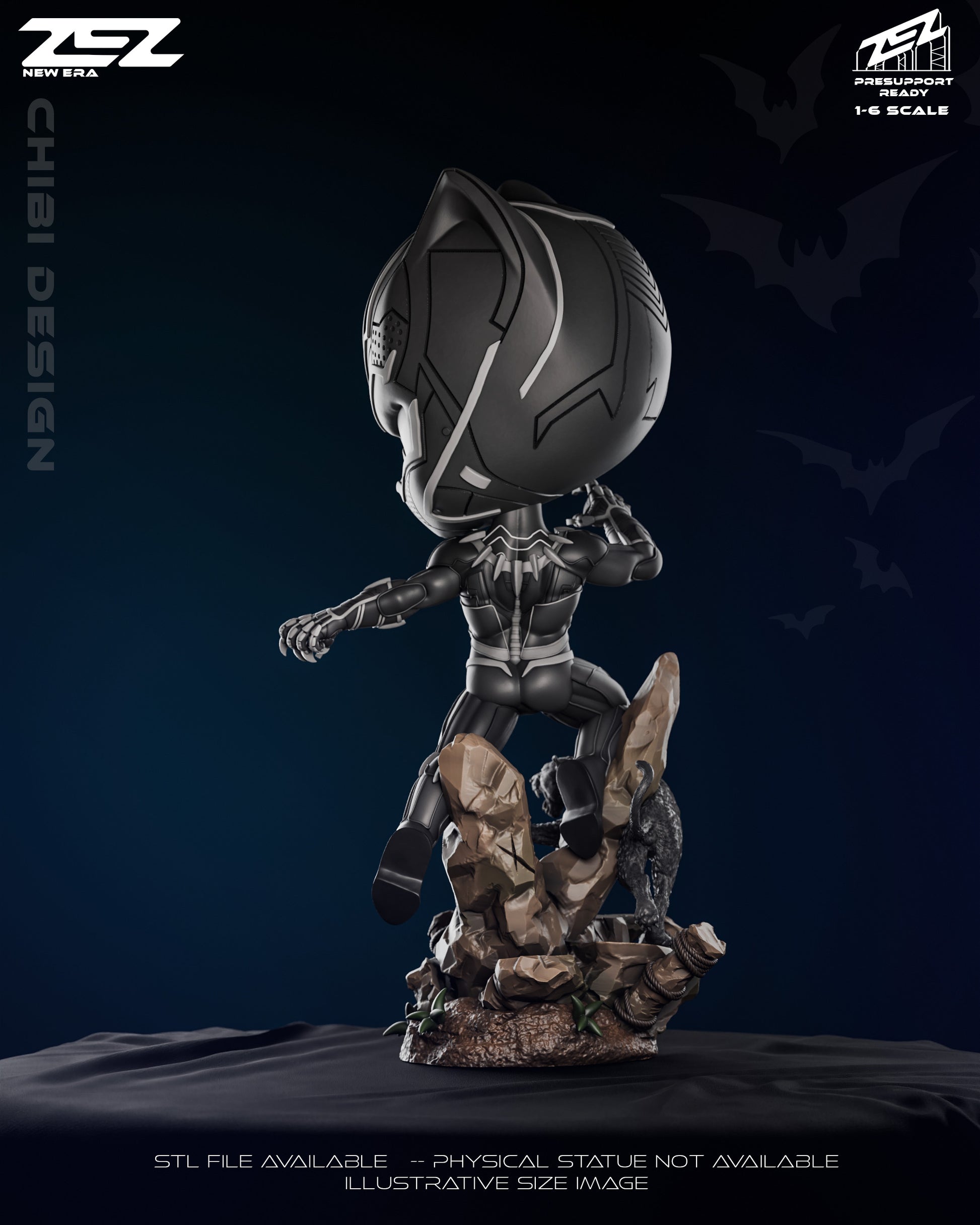 Chibi-style Black Panther fan art design