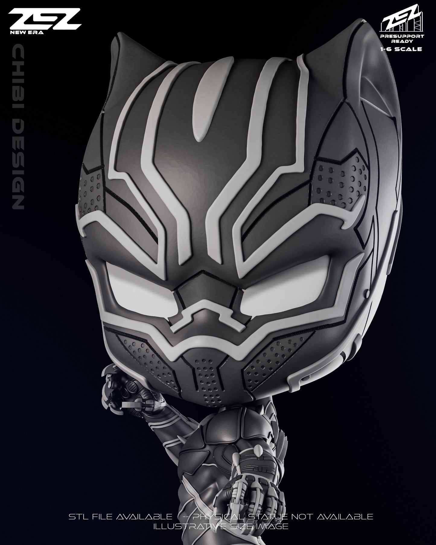 Chibi-style Black Panther fan art design
