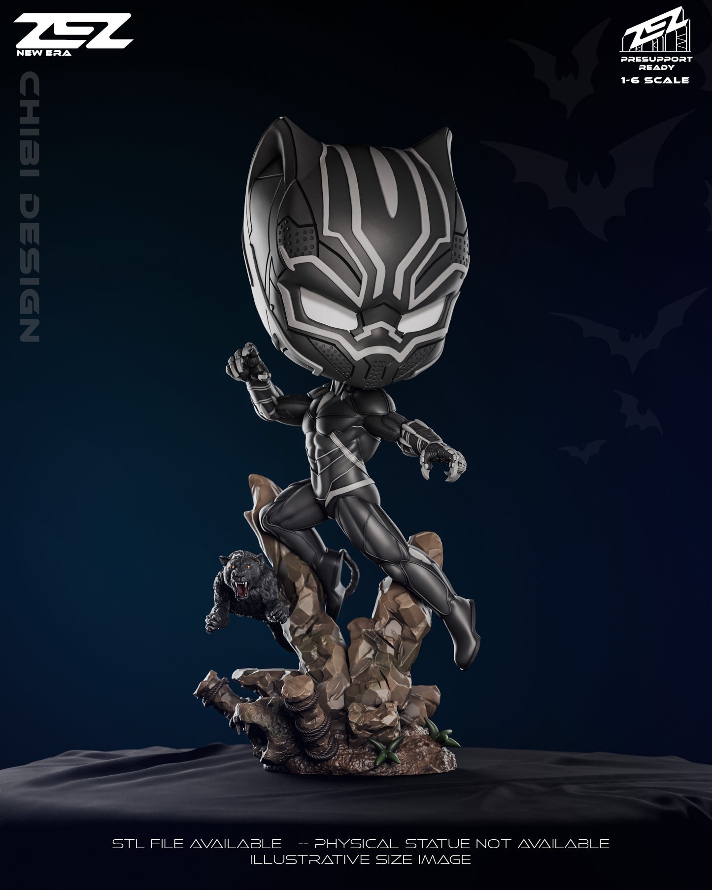  Chibi-style Black Panther fan art design