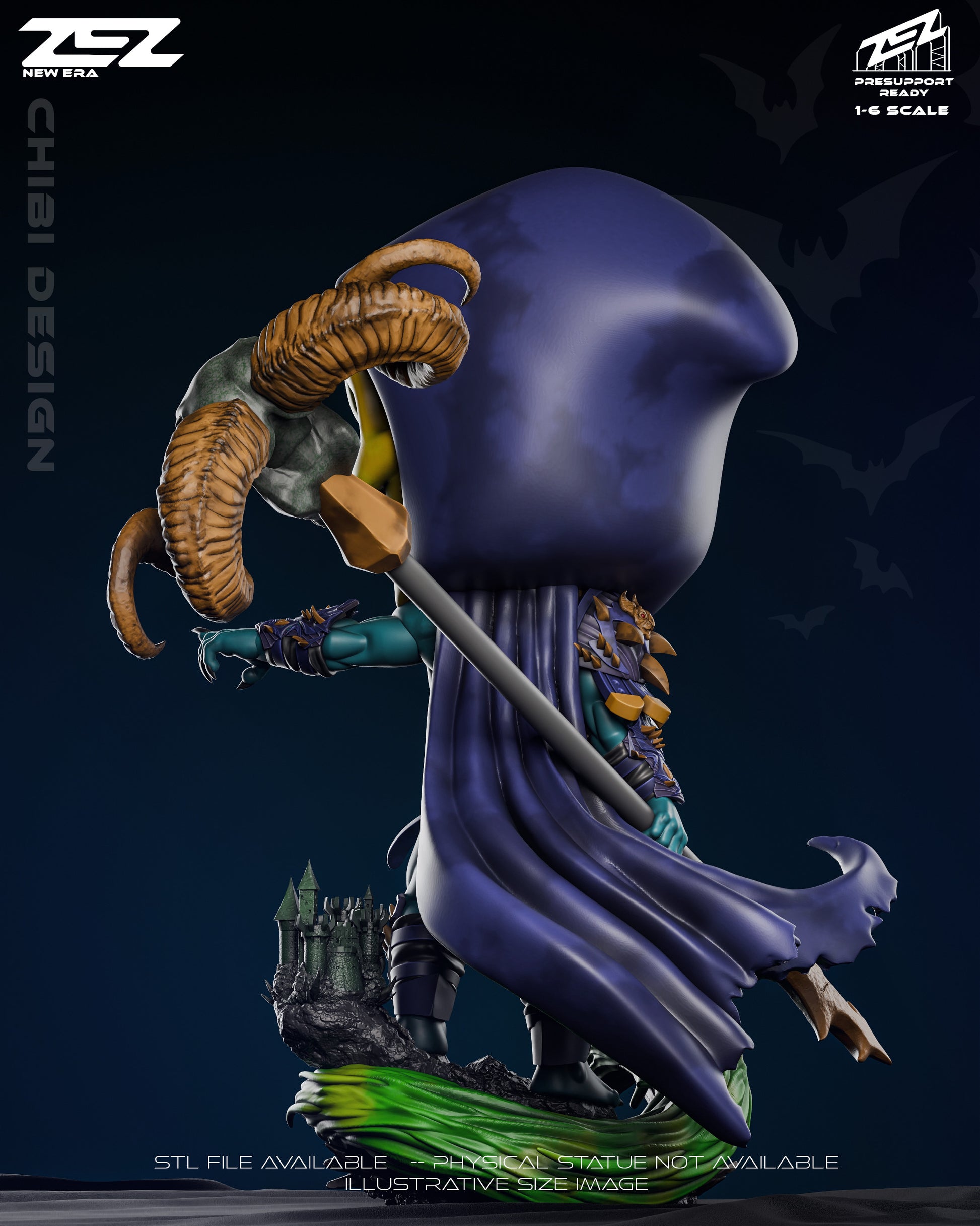 Stylized Chibi Skeletor fan art design