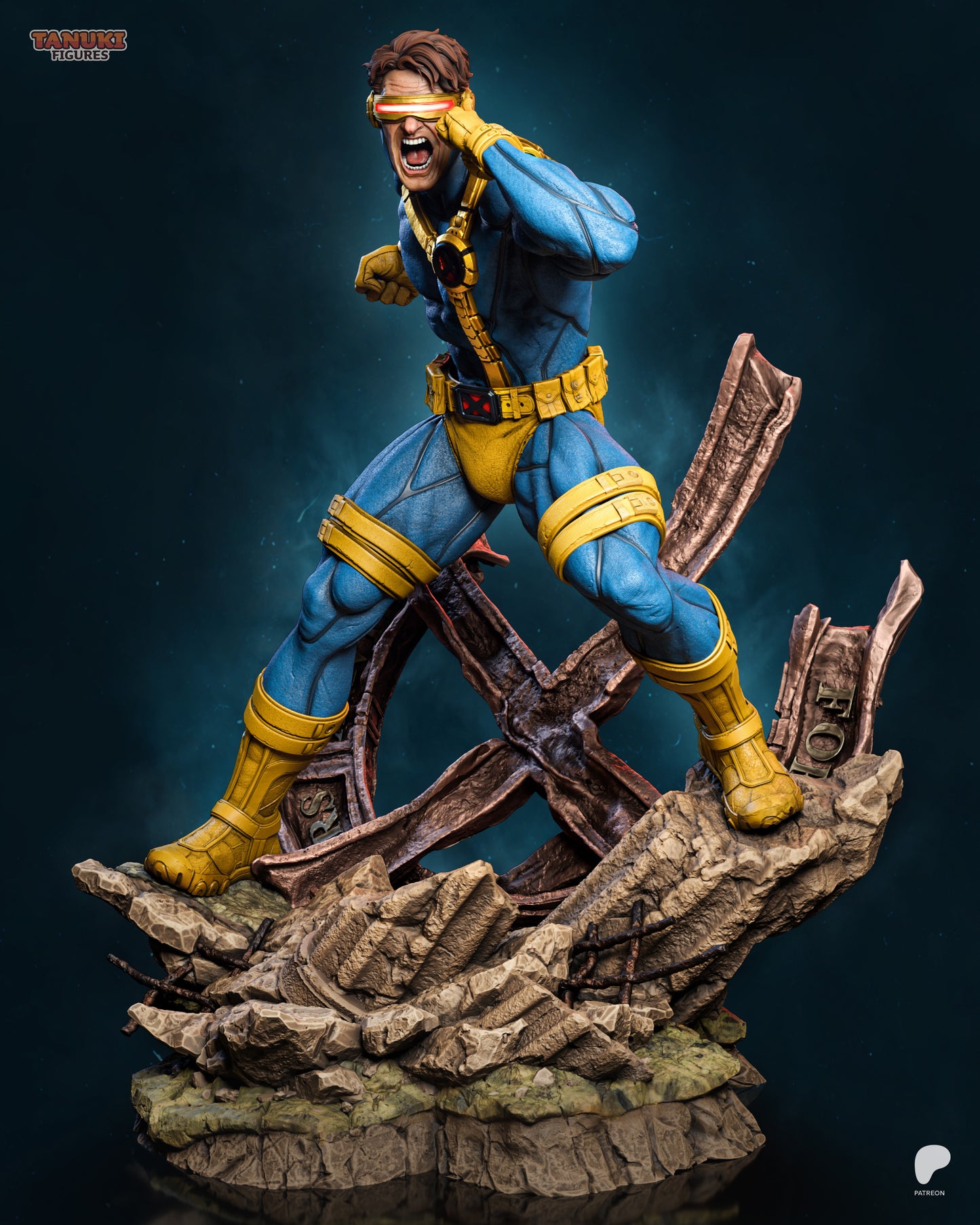 Cyclops X-Men inspired 3D printed resin statue