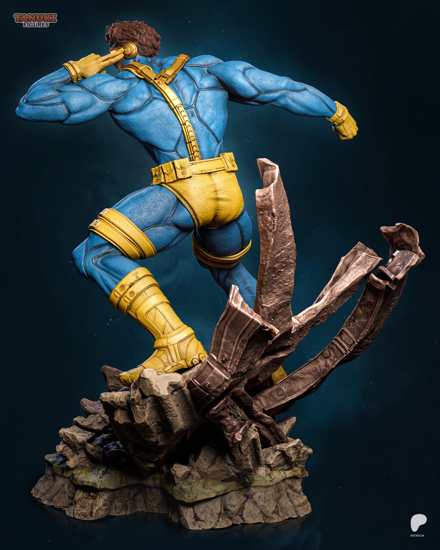 Cyclops X-Men inspired 3D printed resin statue