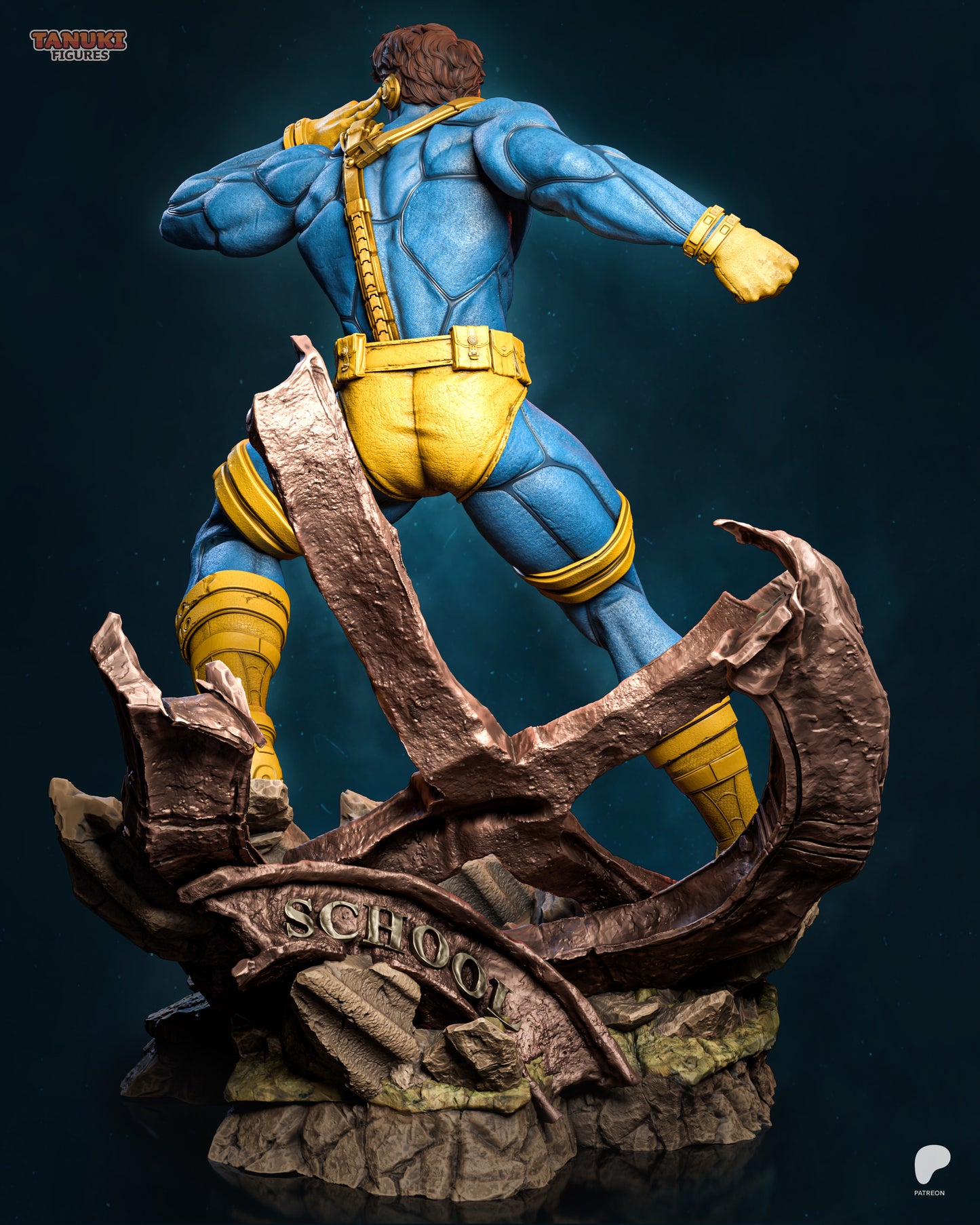 Cyclops X-Men inspired 3D printed resin statue