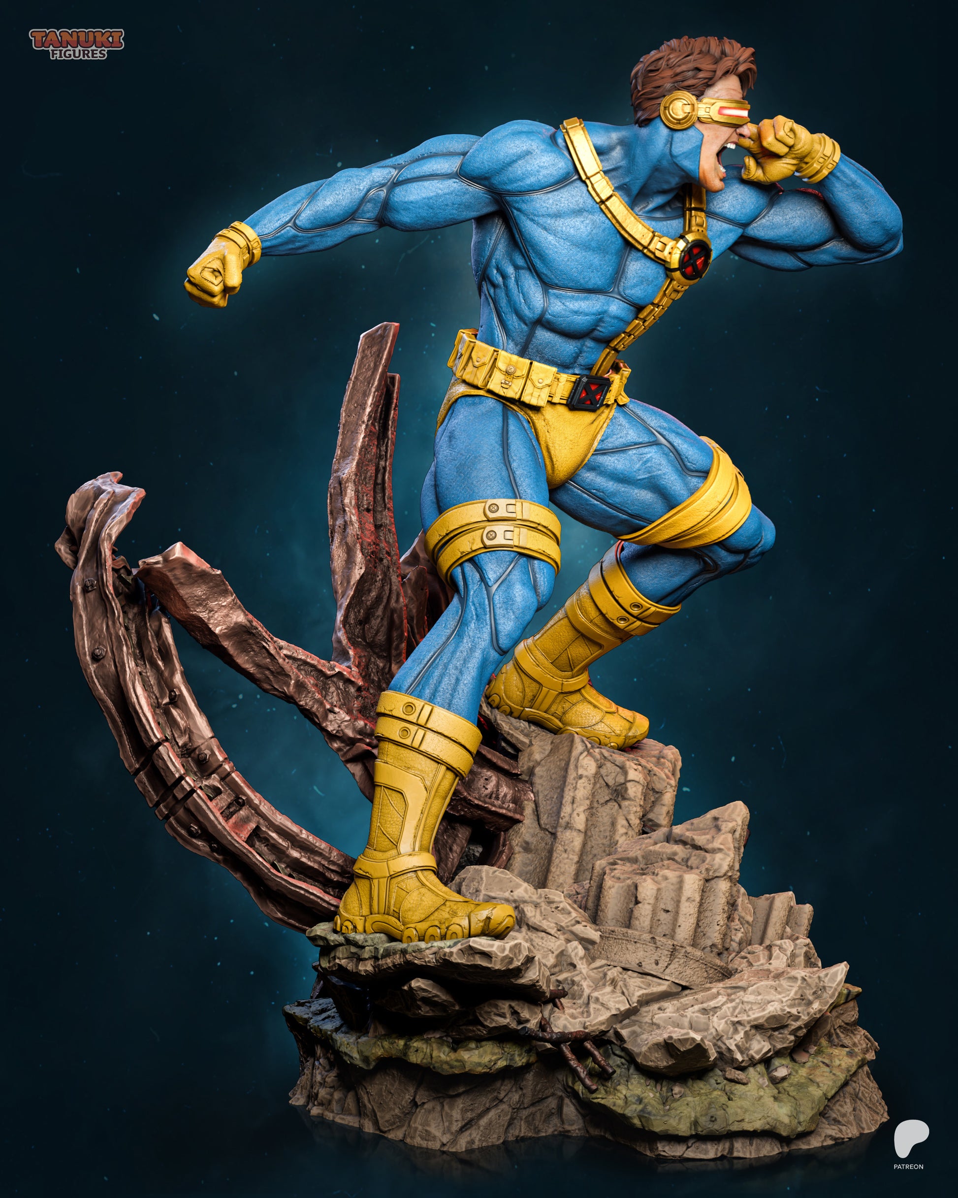Cyclops X-Men inspired 3D printed resin statue