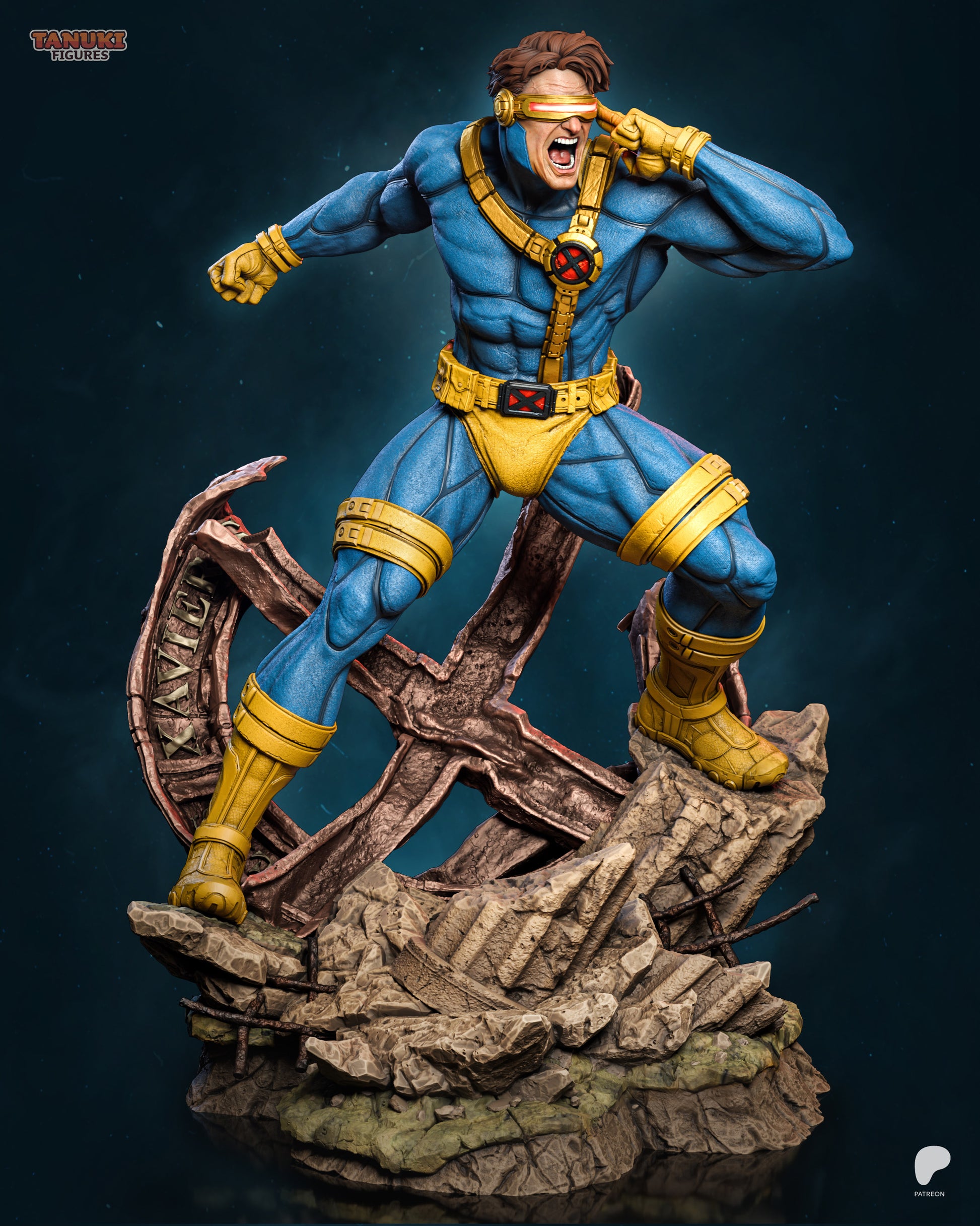 Cyclops X-Men inspired 3D printed resin statue