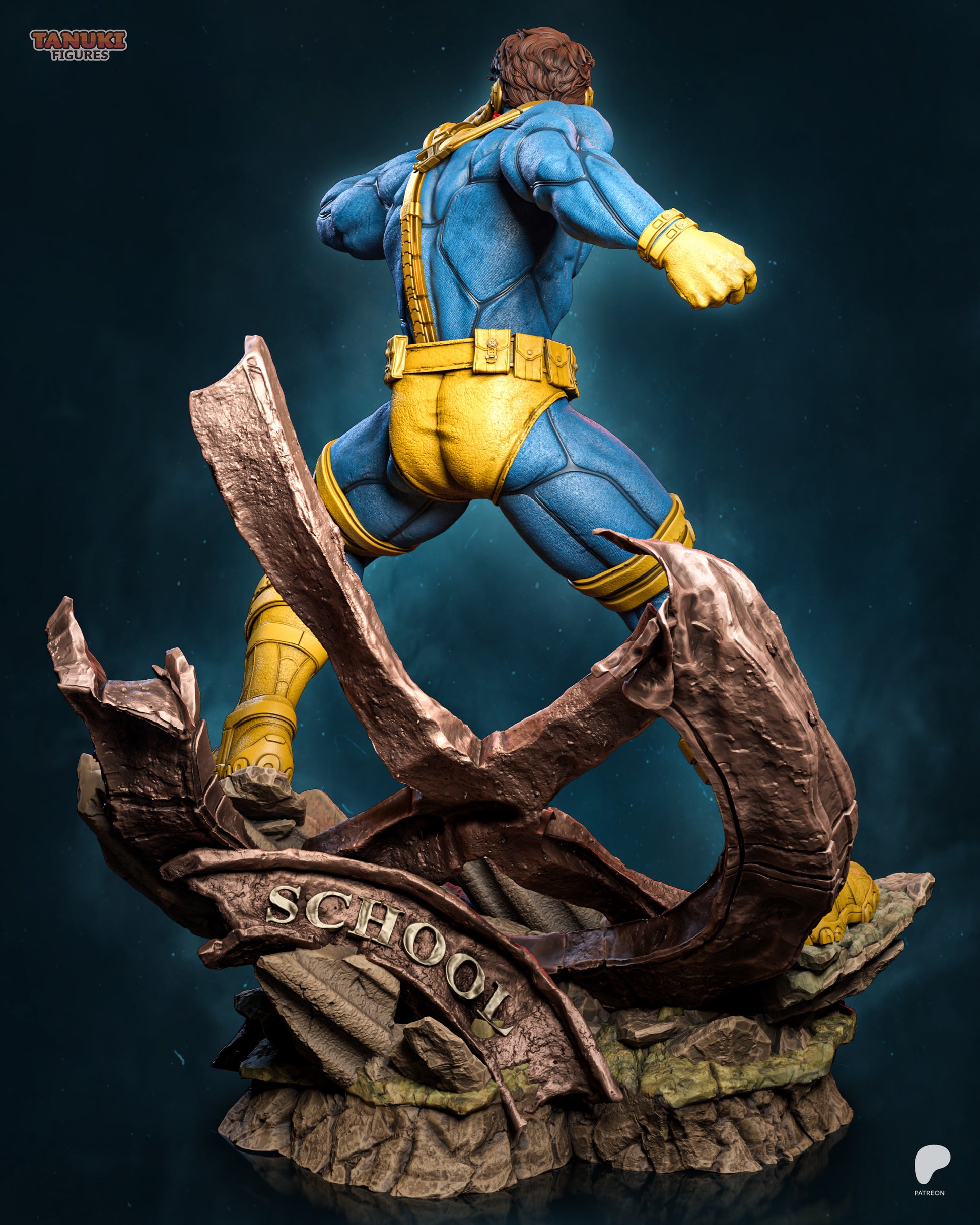 Cyclops X-Men inspired 3D printed resin statue