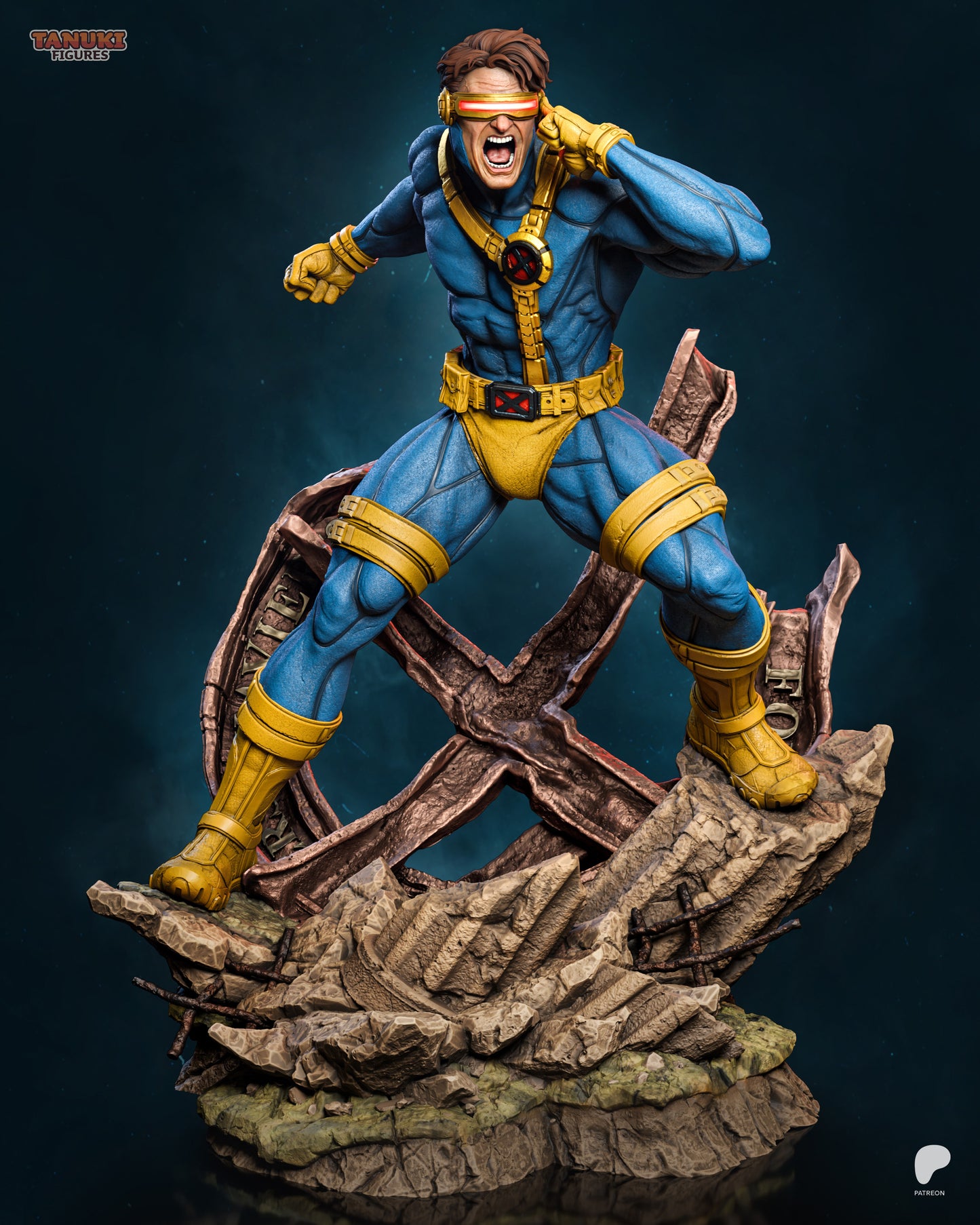Cyclops X-Men inspired 3D printed resin statue