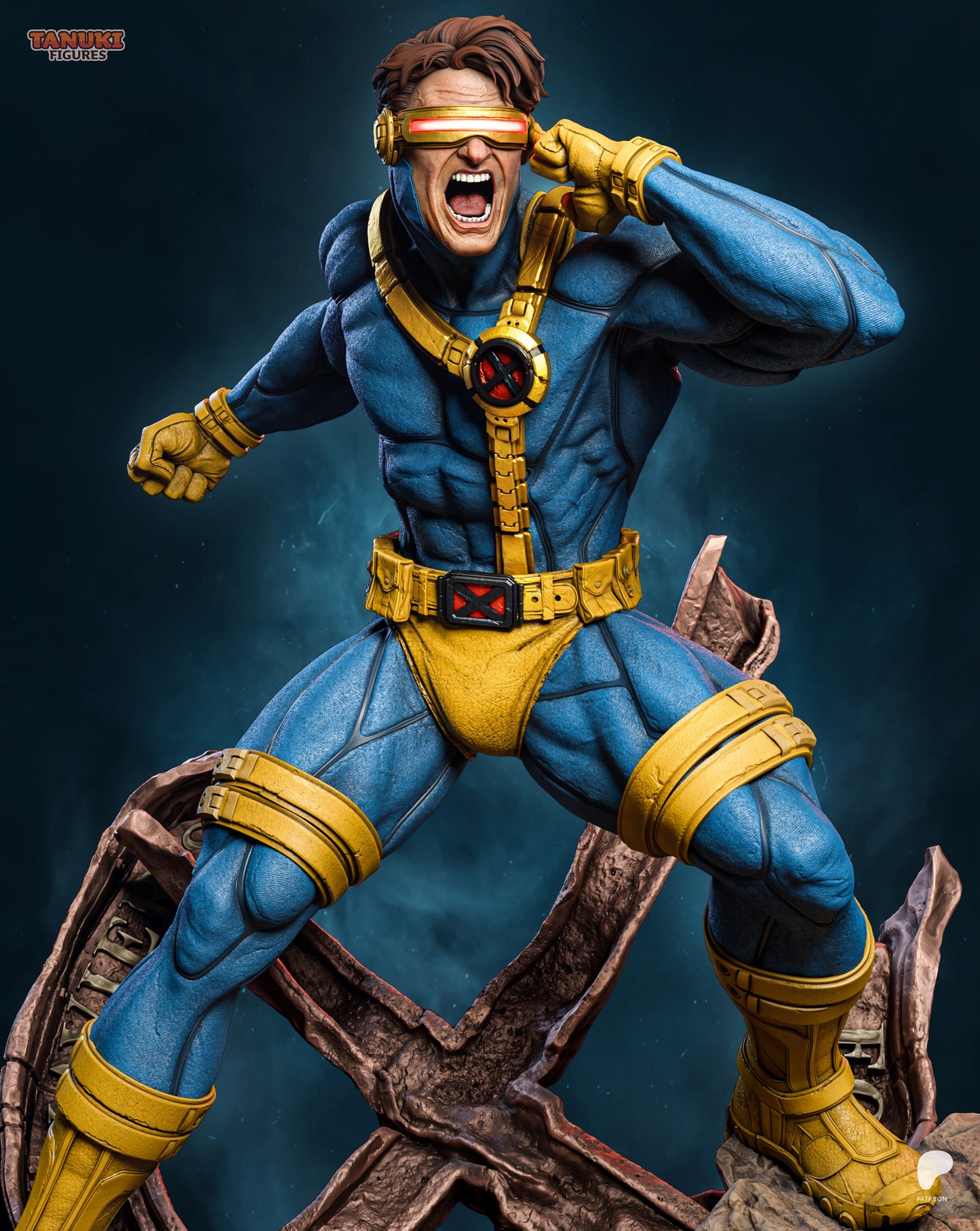 Cyclops X-Men inspired 3D printed resin statue