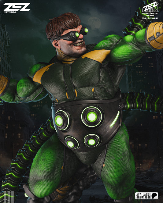 Doctor Octopus 3D printed resin statue with mechanical arms