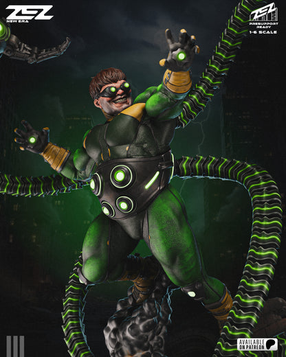 Doctor Octopus 3D printed resin statue with mechanical arms