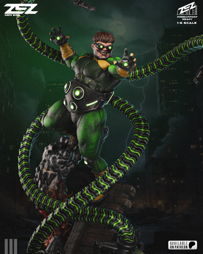 Doctor Octopus 3D printed resin statue with mechanical arms