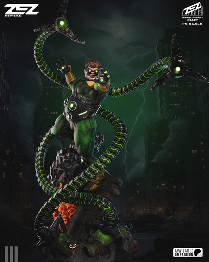 Doctor Octopus 3D printed resin statue with mechanical arms