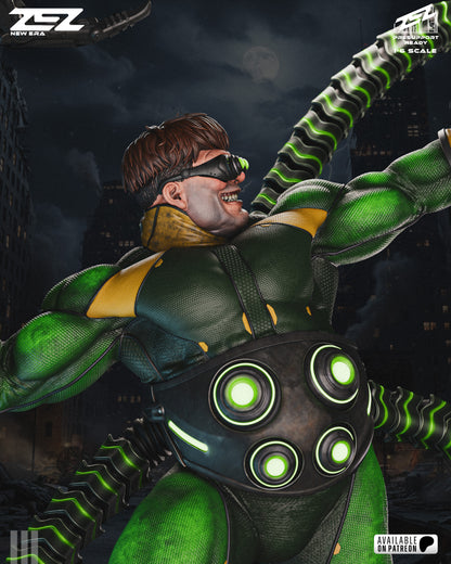 Doctor Octopus 3D printed resin statue with mechanical arms