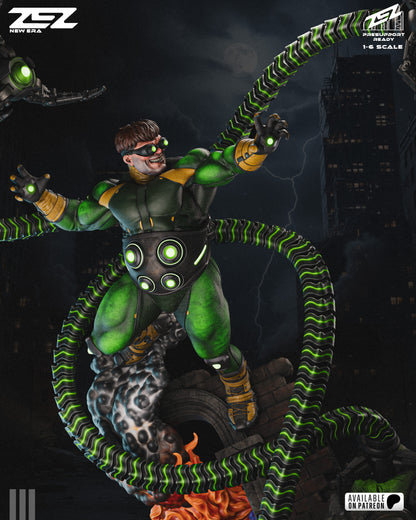 Doctor Octopus 3D printed resin statue with mechanical arms