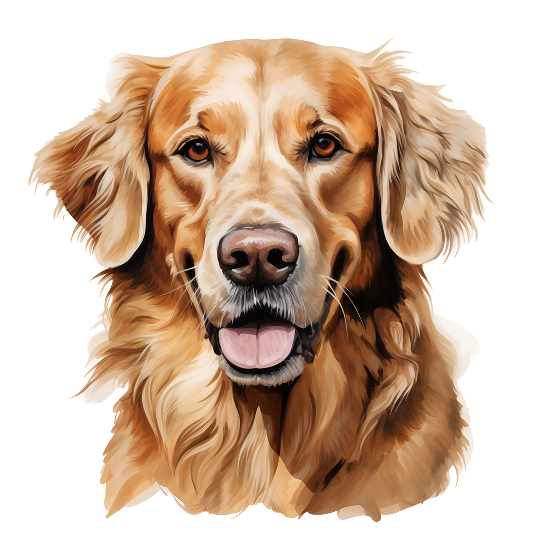 Golden retriever dog vinyl sticker illustration