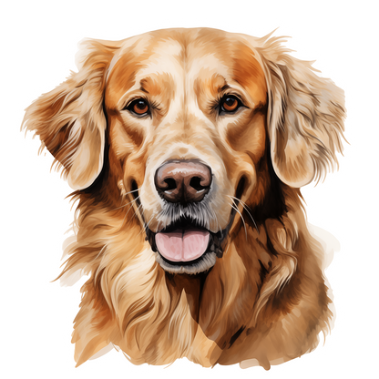 Golden retriever dog vinyl sticker illustration