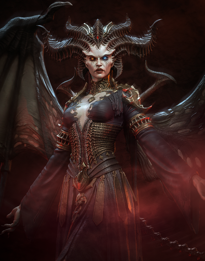 Lilith 3D printed resin statue inspired by Diablo.