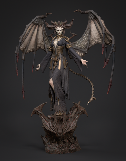 Lilith 3D printed resin statue inspired by Diablo.