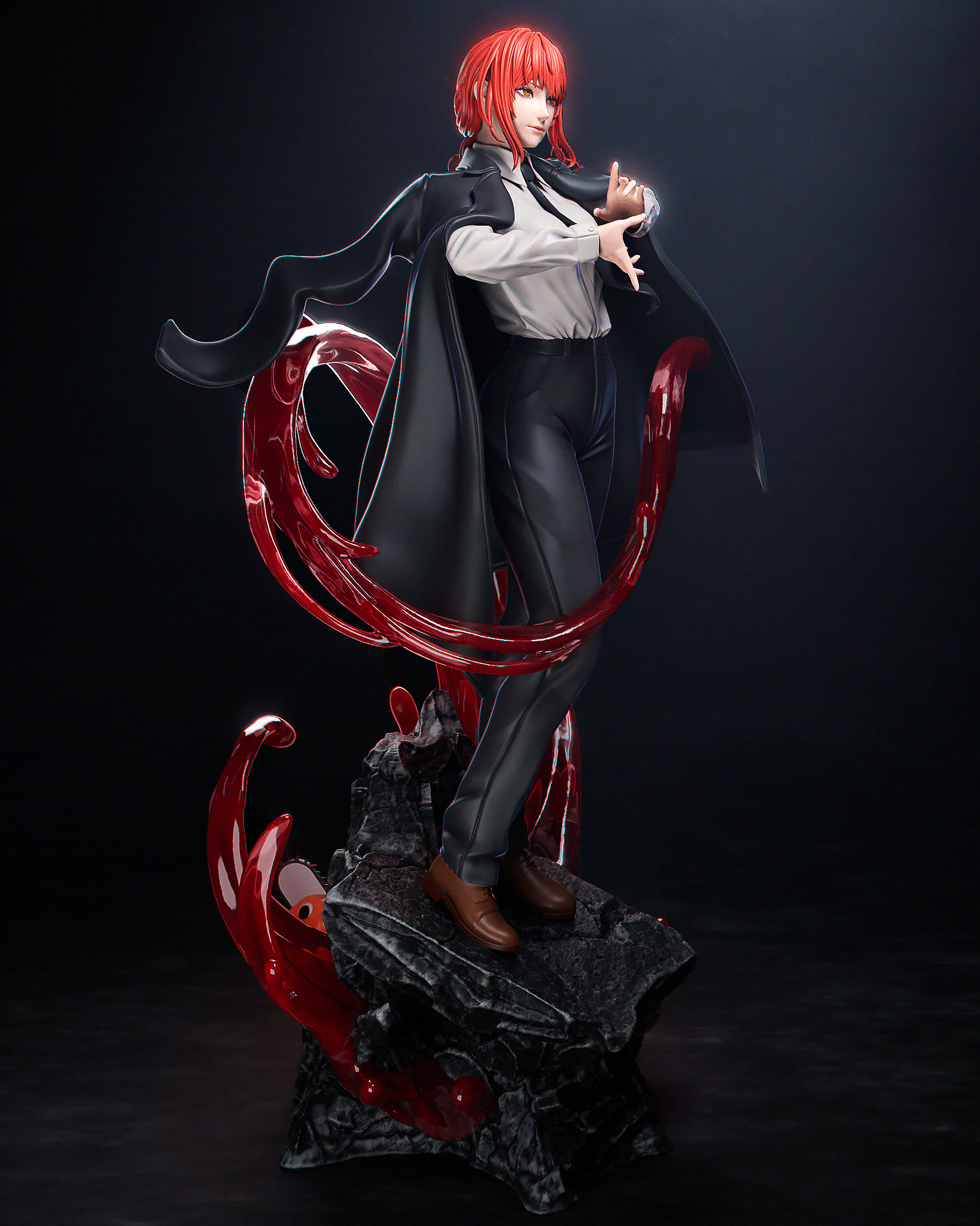 Makima Chainsaw Man inspired 3D printed resin statue