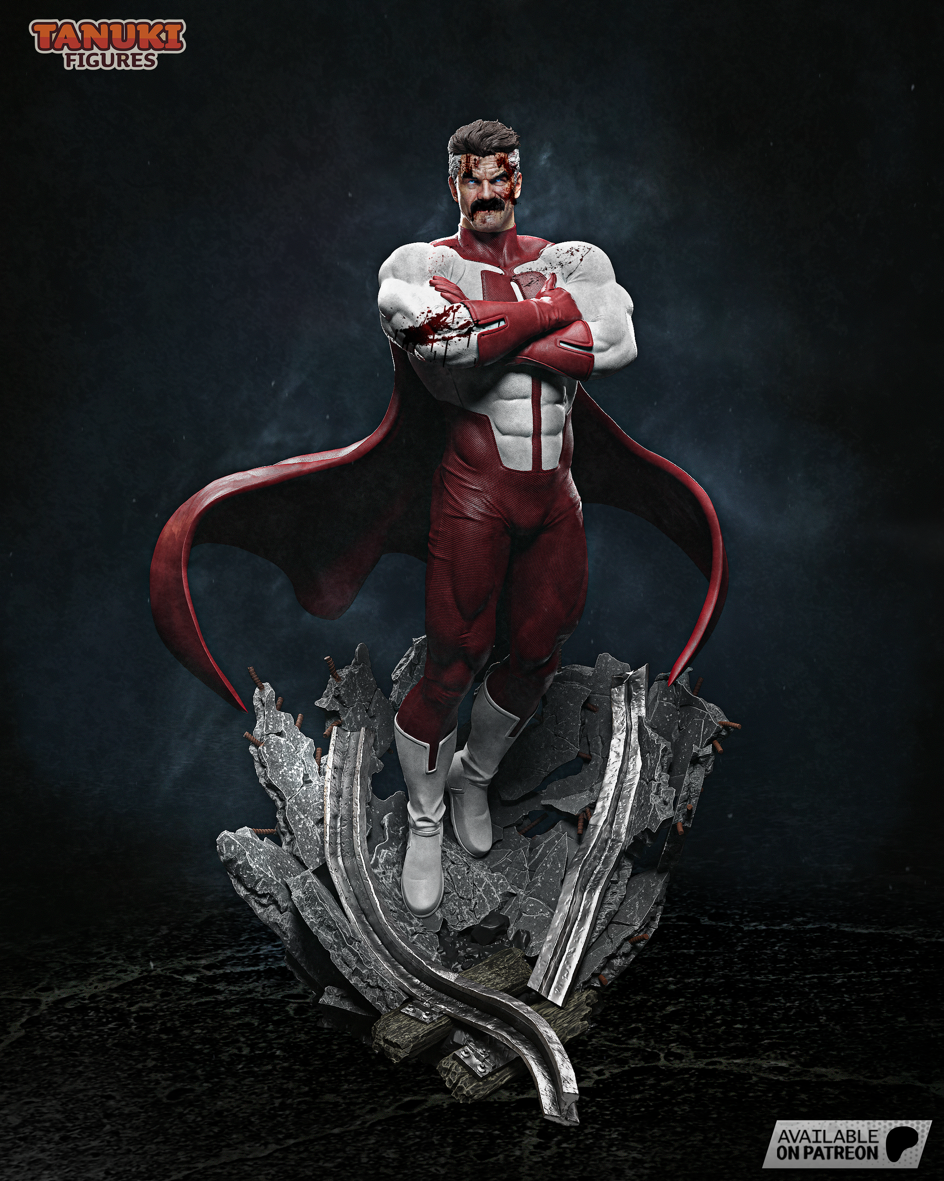 Omni-Man Invincible inspired 3D printed resin statue