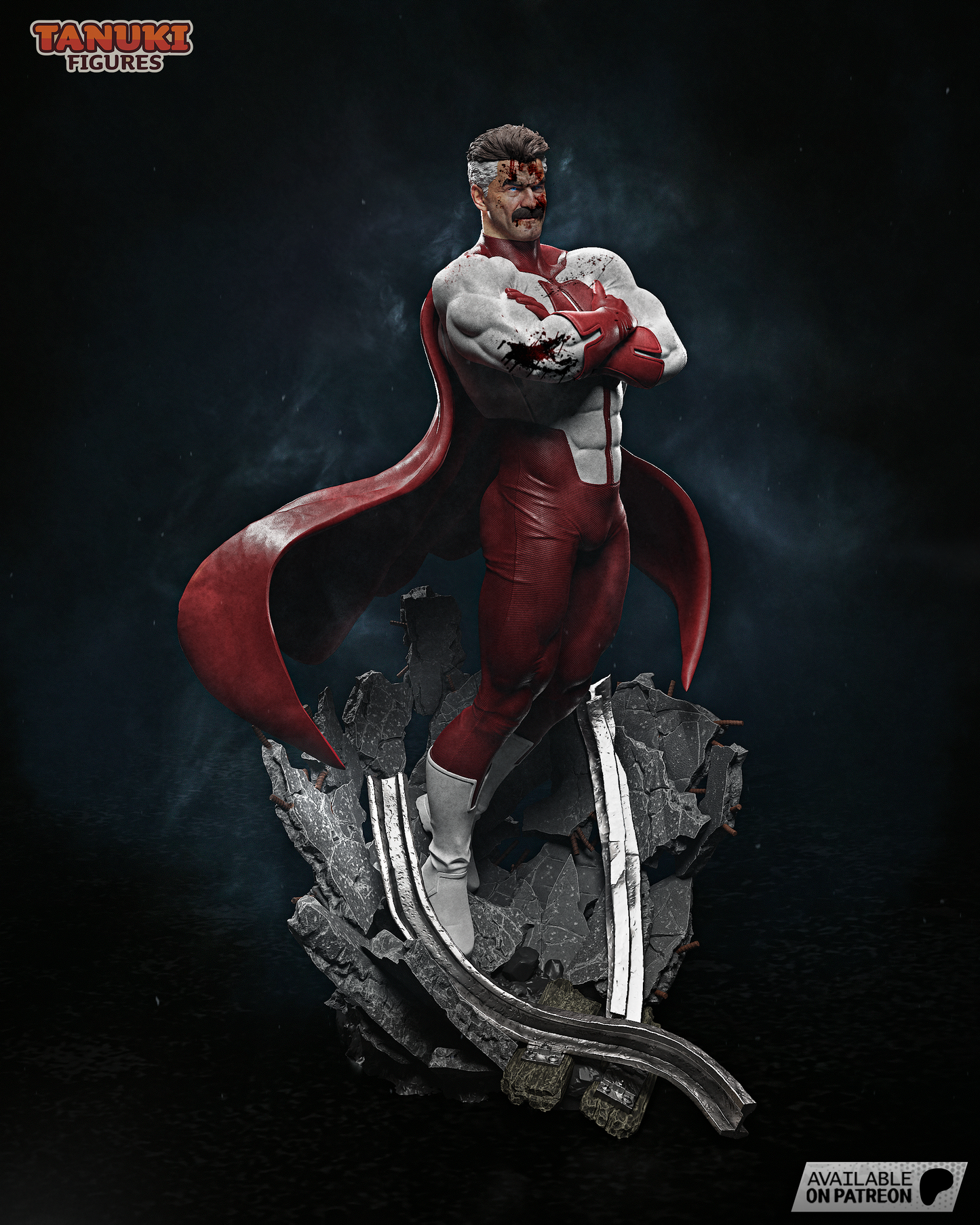 Omni-Man Invincible inspired 3D printed resin statue