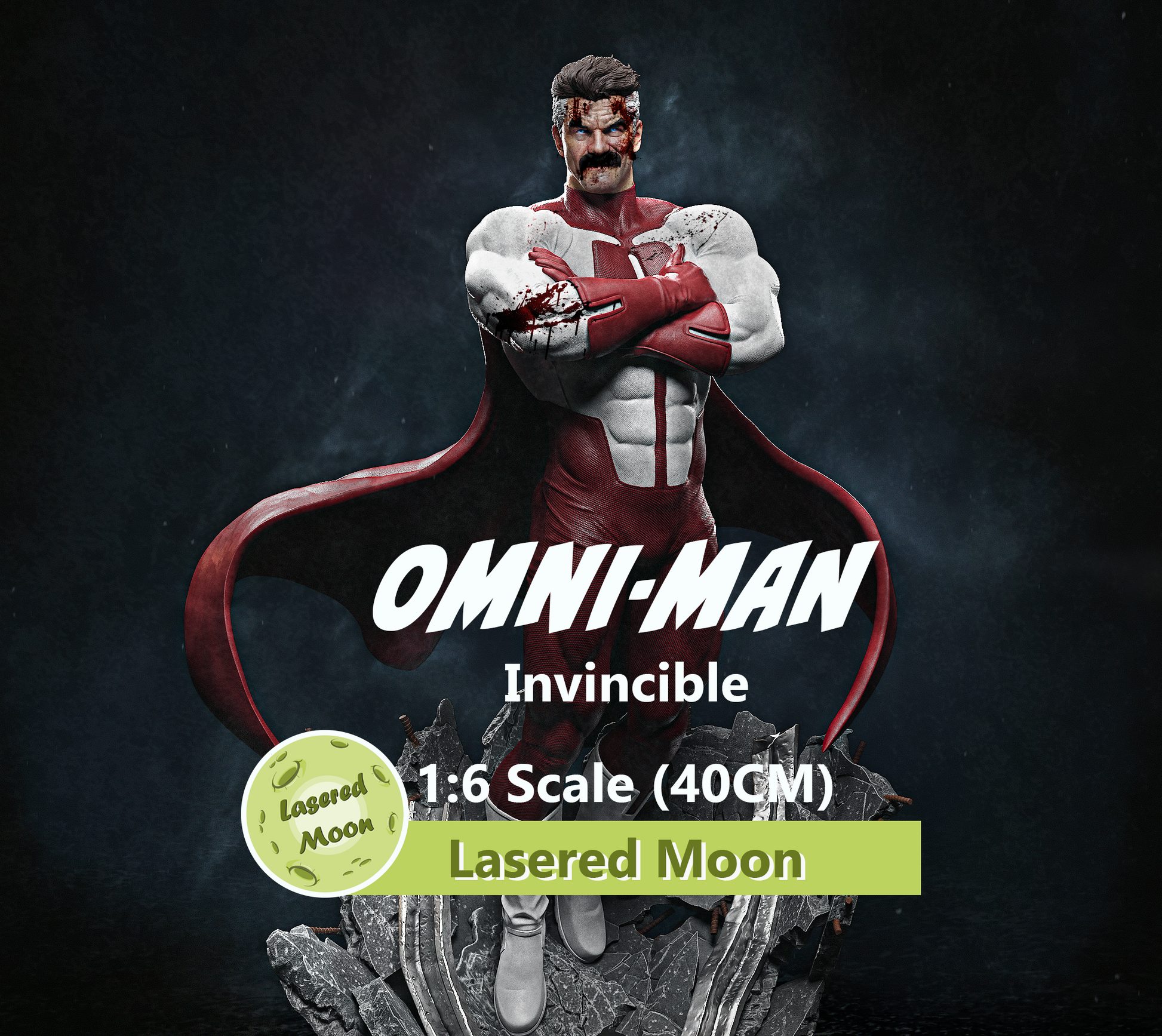 Omni-Man Invincible inspired 3D printed resin statue