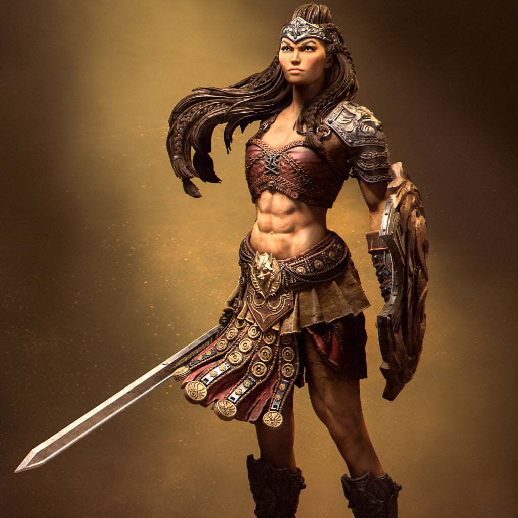 Rieka the Gladiator 3D printed resin statue