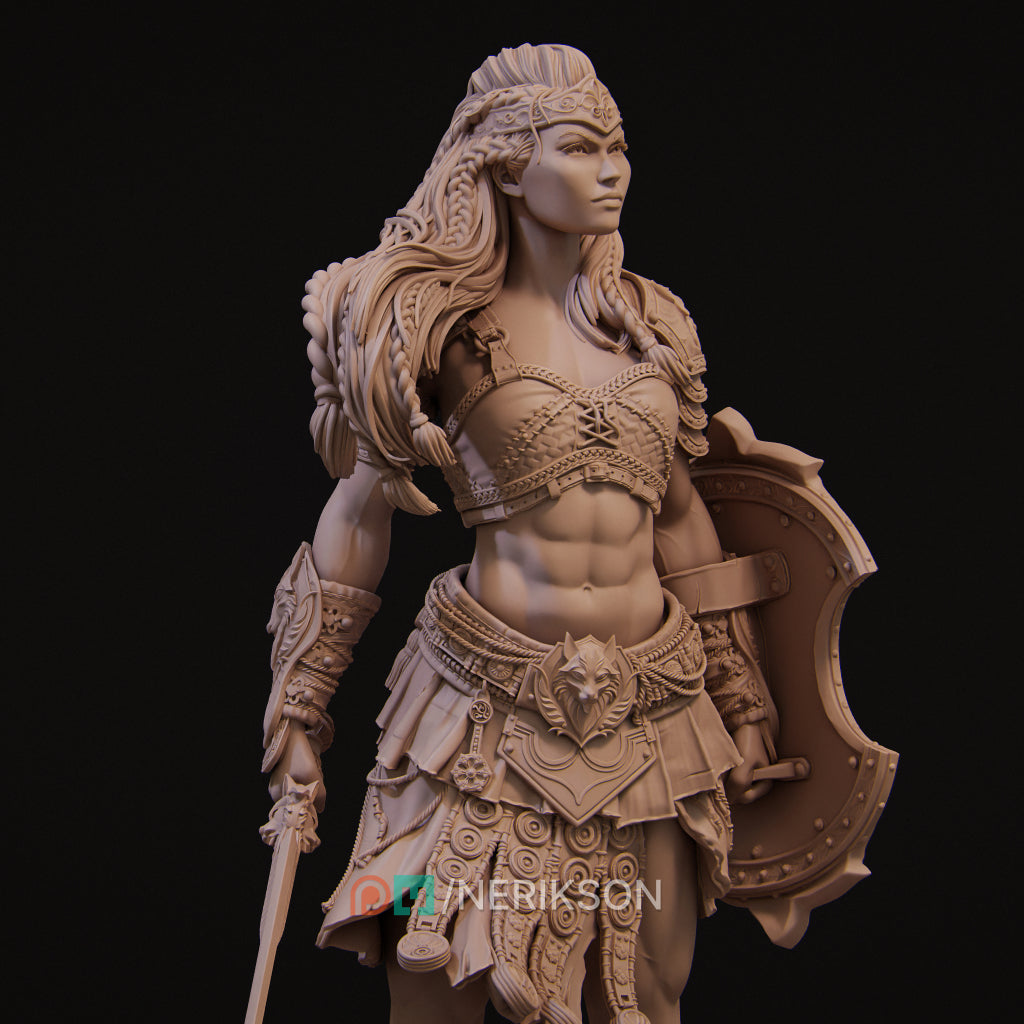 Rieka the Gladiator 3D printed resin statue