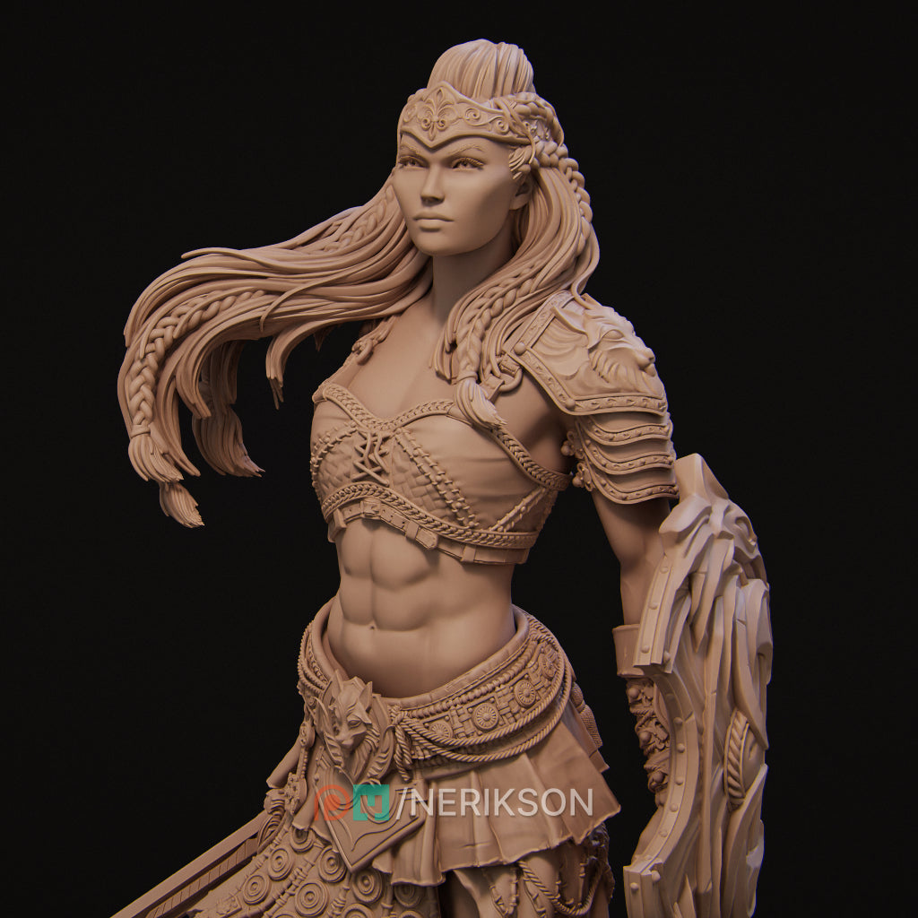 Rieka the Gladiator 3D printed resin statue